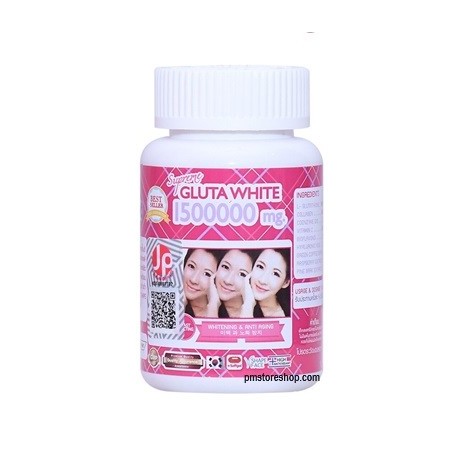 Supreme Gluta White 150000mg. Glutathione Skin Whitening 30 Softgel Capsules